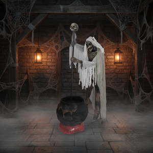 Adorno de Terror Mecánico Eléctrico de Halloween con Control por Voz, Inducción, <span class=keywords><strong>Esqueleto</strong></span> Mago, Dios de la Muerte Animado y Brillante, y Olla Mezcladora - Product Image 3