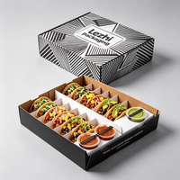 Boîte à emporter personnalisée pour empanadas avec compartiment pour sauce, en carton jetable, pour la restauration rapide, emballage pour dumplings à emporter