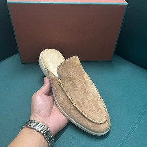 Sandalias de Diseño de Lujo, Cuero Genuino, Nubuck, Punta Cubierta, para Hombre y Mujer, Transpirables, Ligeras, Casuales, Sin Cordones - Product Image 1