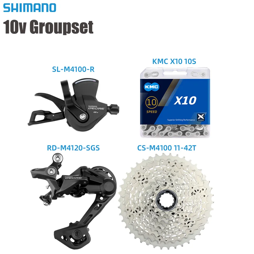 Shimano Deore SL-M4100 RD-M4120 deragliatori 1x10S Kit KMC X10 catena 36 40 42 46 50TCS M4100 42/46T cassetta K7 10v gruppo