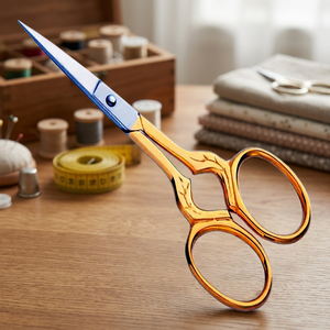 ASAP Customized Durable Stainless Steel Nail <b>Cuticle</b> <b>Scissors</b> Sharp Blade Tip Hole Straight Blades Half Gold Beauty <b>Scissors</b> - Product Image 2