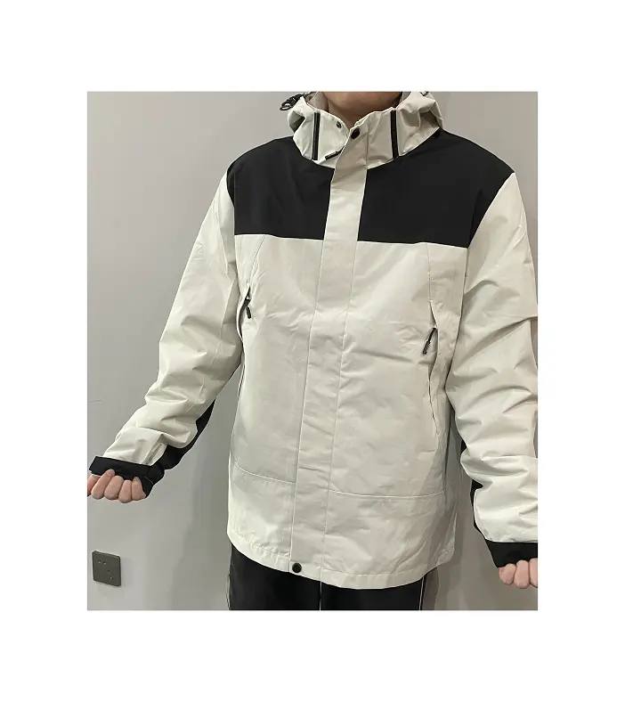 2024 Outdoor new style rain jacket with detachable hood wind breaker waterproof raincoat unisex couple raincoats