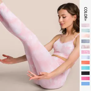 עיצוב חדש עניבה צבע אימון ביגוד כושר activewear ערכות יוגה בגדי ספורט נשים סקסיות ערכות יוגה