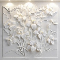 Peinture murale en fibre de verre faite à la main pour intérieur et extérieur Relief floral