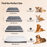 Lit pour chien surélevé de luxe, motif uni, doublure imperméable, tissu durable, housse amovible, forme carrée, rembourrage en mousse de polyuréthane