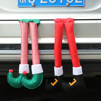 Pendentifs de Noël pour voiture en forme de jambes d'elfe du Père Noël, en tissu OLIVER, vente en gros, fournitures de fêtes