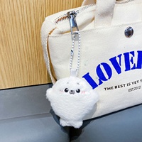 Mignon pendentif porte-clés en peluche phoque de dessin animé, jouet en peluche, rembourrage en coton PP