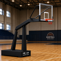 Ağır Hizmet Tipi Taşınabilir Hareketli Basketbol Potası, Temperli Cam Pano ve Ayarlanabilir Açık Hava Potası ile Spor Sahası İçin