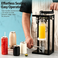Scelleuse manuelle de bouteilles de jus, machine de capsulage portable commerciale en plastique pour canettes de boissons : scelleuse pour canettes de bière, de jus et de café