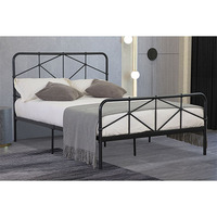 Lit double en métal Evergreen Design avec tête de lit incurvée, style moderne, sommeil confortable, pour chambres et hôtels PADDINGTON