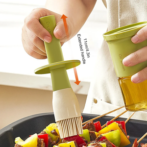 แปรงทาน้ำมัน แปรงซิลิโคนพร้อมขวด แปรงทำอาหารสำหรับทำแพนเค้ก แปรงบาร์บีคิวเกรดอาหาร ขวดน้ำมันแก้วแบบรวมสำหรับอบขนม - Product Image 2