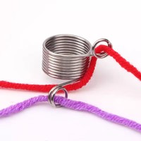 Gadget de tricot en laine fait à la main-Guide métallique en acier inoxydable pratique ensemble de chandails à tricoter accessoire de couture simple sac emballé