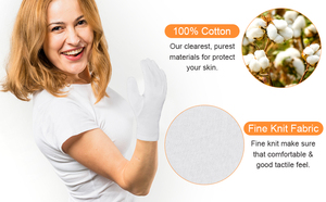 Venta al por mayor blanco lavable guantes de algodón estirables para niños manos secas eczema hidratante cosmético Skin Spa - Product Image 3