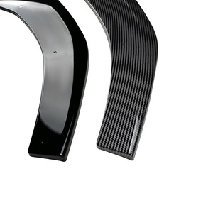 Amp-Z Front Bumper Lip Splitter For Volkswagen Golf 8 Mk8 Gti R-Line Matte Piano Black Carbon Fiber Texture Tuning Style - Product Image 4