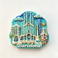 3D Harz Barcelona Wahrzeichen Kühlschrankmagnet Spanien Reise Touristen Geschenk Kühlschrank Souvenir Heimdekoration