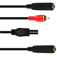 Câble d'extension répartiteur 1 vers 2 6,35 mm femelle-femelle vers adaptateur RCA pour microphone et audio