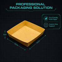 Direct van de fabriek: wegwerp papieren voedselbakjes, papieren bootvormige bakjes met PLA-coating, fruitbakjes van kraftpapier voor fruit en gebakken voedsel.