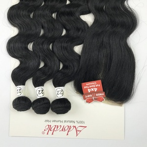 Nouveau style dropshipping mixte extension de cheveux humains, vague de corps emballé <span class=keywords><strong>m</strong></span>élange de cheveux humains mixte animal <span class=keywords><strong>m</strong></span>élangé cheveux synthétiques usine 22 - Product Image 6