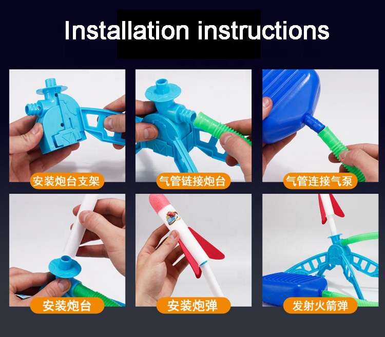 XFLYP Razzo Spaziale Giocattolo, Lanciarazzi Bambini Gioco a Due Giocatori con 6 Razzi di Schiuma, Lanciarazzi Giocattolo per Giochi Regalo Bambino 4 5 6 7 8 9 10 Anni Maschio