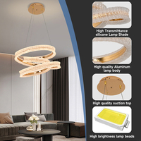 Lustre LED suspendu 114W 3CCT à design spirale irrégulier créatif, idéal pour chambre et salon, protection oculaire, fortement recommandé