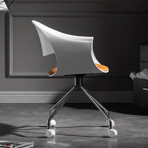 Fauteuil de salle à manger pivotant moderne avec base en métal et roulettes pour salle de réunion ou bureau - Product Image 5