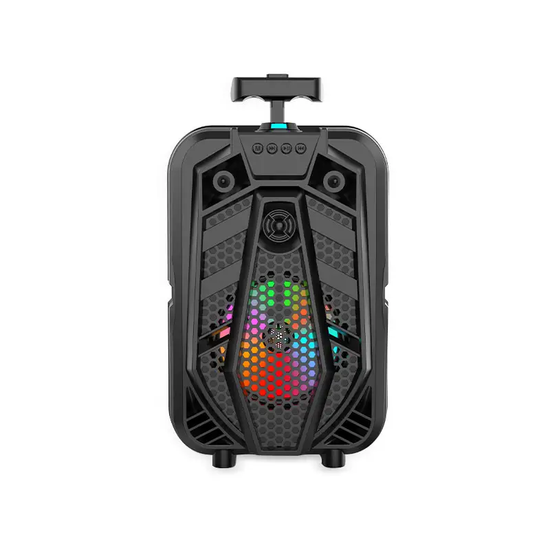 Speaker Portabel, pengeras suara luar ruangan daya tinggi dapat diisi ulang Karaoke dengan mikrofon nirkabel
