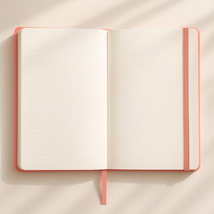 Cuaderno de Cuero PU Rosa Coral de 160 g/m² con Tapa Dura y Lámina Dorada, Cuaderno A5 con Doble Cinta - Product Image 2