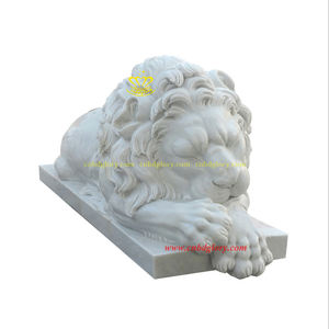 Mármol <span class=keywords><strong>blanco</strong></span> sueño León estatua jardín Animal calle paisaje decoración diseño elegante piedra arte escultura - Product Image 1