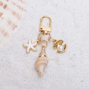 Minimalist Natural Seashell Keychain Imitation Pearl Bag Pendant Cute Girls Bag <b>Hanger</b> Decor Fashion Women Bag Jewelry - Product Image 5