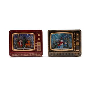 New Christmas Music Snow Water Injection TV Night Light Novelty Gift Ornaments for Christmas Decorations Music Box