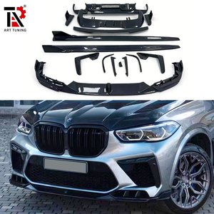 Kit carrosserie X5M F95 Noir Brillant Style LD pour <span class=keywords><strong>BMW</strong></span> - Ensemble complet : Lame avant, Jupes latérales, Diffuseur arrière 2020-2023 - Product Image 1