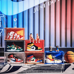 Gloval Home Clear Foldable Plastic Drawer Storage Shoe Box and Women Flip transparent shoes box plastic storage box