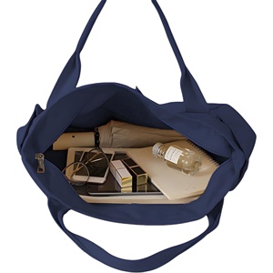 Custom Logo Women Large Capacity Multi Pocket Canvas <b>Tote</b> <b>Bag</b> for Shopping <b>Travel</b> Daily Commute Beach Wedding Gift Promotion - Product Image 4