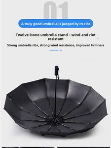 Parapluie pliable anti-UV de luxe personnalisé en gros pour cadeaux promotionnels d'entreprise - Product Image 4