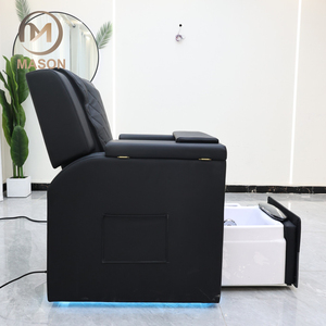 Mason Silla de Pedicura Ajustable con Carga USB, Masaje Manual Retráctil para Baño de Pies, Equipo de Spa de Salón de Uñas Negro, Felpa, 2 Unidades - Product Image 5