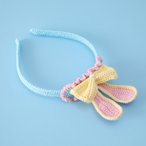 Modern Girls' Gift Cute Rabbit Ears Decor Colorful Plush Headband-Wholesale Crochet Bunny - Product Image 5