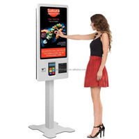 Kiosque de commande en libre-service de restaurant de 27 pouces Kiosque de paiement de nourriture Machine à billets de cinéma à écran tactile avec fonction SDK