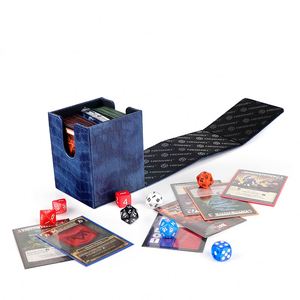 Boîte de rangement pour cartes en cuir PU avec dés et cartes pour jeu de cartes à collectionner, étui portable pour jeu de cartes, impression couleur intégrale, coins carrés - Product Image 1