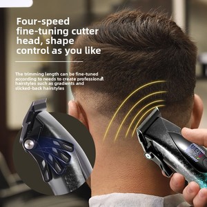 Cortadora de <span class=keywords><strong>Pelo</strong></span> Personalizable de 4 Velocidades con Peines Guía, Pantalla Digital LED, Carga Rápida Tipo-C, Dispositivo de Corte de <span class=keywords><strong>Pelo</strong></span> con Base de Carga - Product Image 4