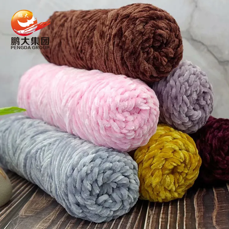 Nhà Sản Xuất Đầy Màu Sắc Crochet Bé Bernat Dải Polyester Chenille Mờ Nhung Sợi
