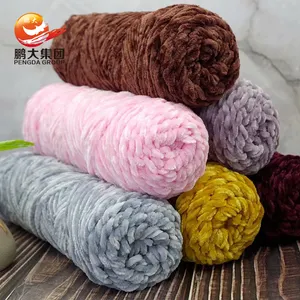 manufacturer colorful crochet baby bernat strip polyester chenille fuzzy velvet yarn