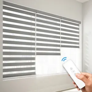 Home Benutzer definierte automatische Verdunkelung rolle Dual Remote Wifi Elektrische Smart Motorisierte Zebra Jalousien Fensters chirm