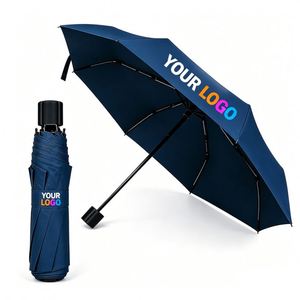 Parapluies pliables personnalisés en gros, parapluies publicitaires portables résistants à la pluie et au vent avec logo - Product Image 1