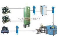 Machine de soufflage de bouteilles en plastique PET avec PLC et composants, haute productivité, moulage par étirage-soufflage