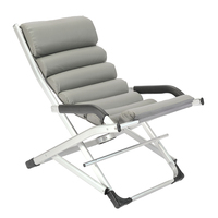 Chaise pliante d'extérieur portable, style zéro gravité, chaise longue de patio, dossier réglable, maille respirante, plage, camping, métal