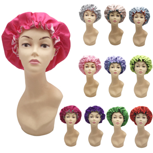 Drop Ship Double Layer Satin <strong>Bonnet</strong> Mommy and Me Custom Silk Hair <strong>Bonnet</strong> Night Sleep Cap Designer <strong>Bonnets</strong> with logo - Product Image 2