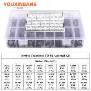 840 cái/bộ 24 Giá trị đ-92 <span class=keywords><strong>Transistor</strong></span> loại Kit bc327 <span class=keywords><strong>bc337</strong></span> bc547 <span class=keywords><strong>Transistor</strong></span> 2n2222 3904 3906 c945 PNP/NPN <span class=keywords><strong>Transistor</strong></span> gói - Product Image 3