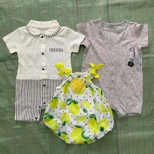 Vêtements de marque 100% coton, barboteuse pour bébé, <span class=keywords><strong>layette</strong></span> d'été pour bébé, stock destiné aux filles, tissu <span class=keywords><strong>tricot</strong></span>é - Product Image 3