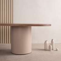 Établi nordique ovale en bois massif, réunion créative, longue table de négociation, table de bureau simple et moderne