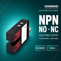DOMENZI GL5-P-V3 Capteur à fente en aluminium anodisé durable, largeur de fente 5 mm, sortie PNP, réponse rapide 2 kHz, IP67, pour automatisation